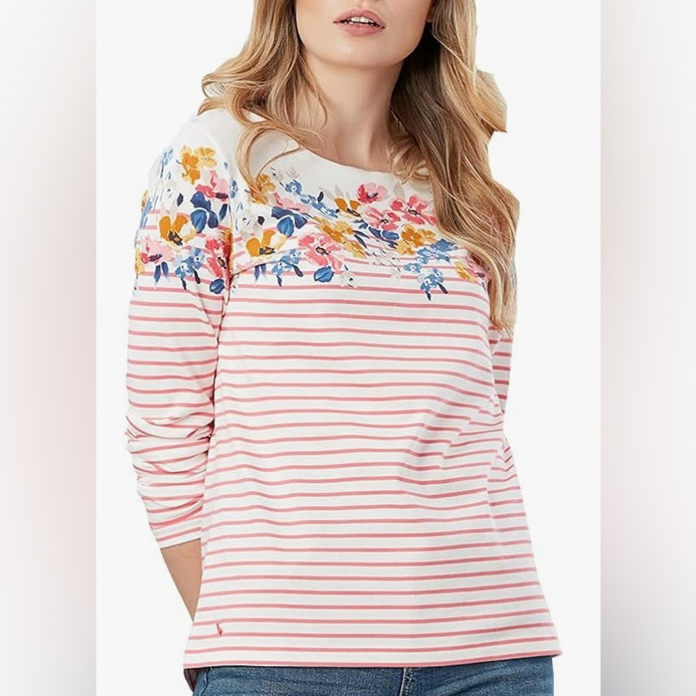 NWT Joules Women's Harbour Print Long Sleeve Jersey Top